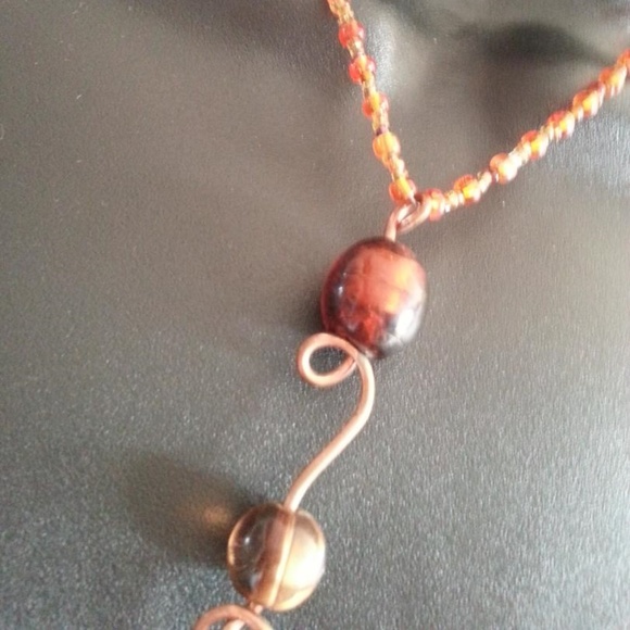 ♥️Y2K ARTISAN♥️Fashion Copper and Beaded Handmade Necklace - Picture 5 of 6